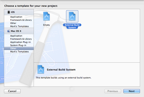 External Build System Project Step 1