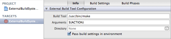 External Build Tool Configuration