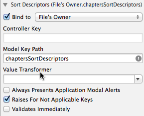 CoreDataArrayControllerSortDescriptorsBinding