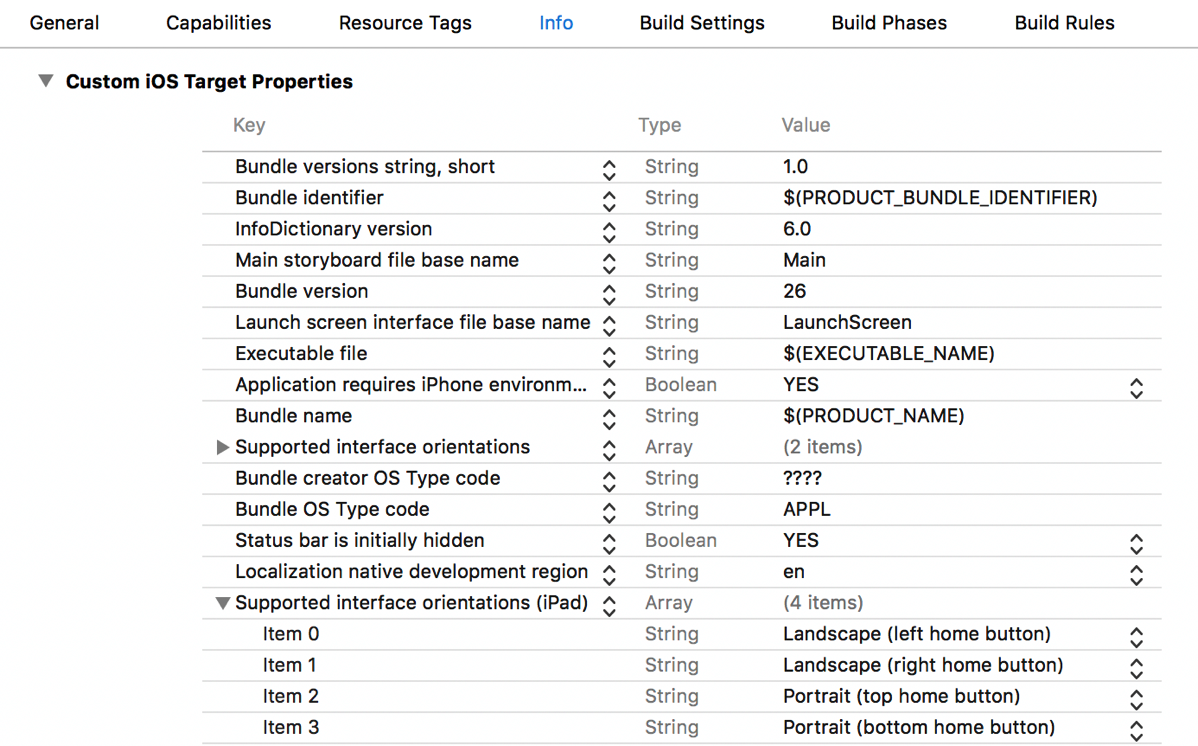 SupportediPadOrientations